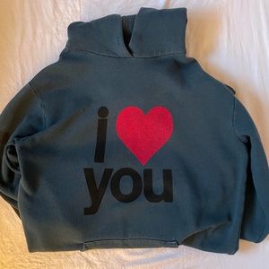 Free City Blue i love you hoodie